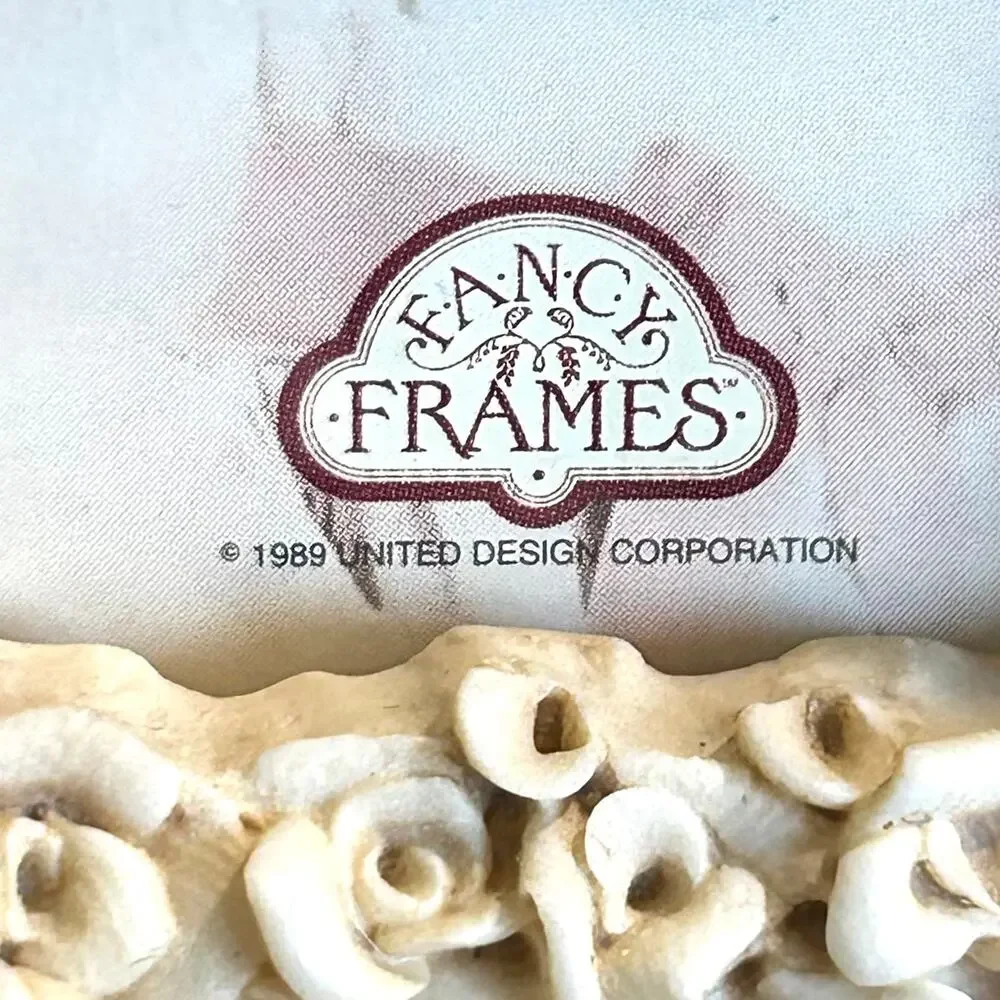 1989 Fancy Frames by United Design Floral Lace Resin Picture Frame